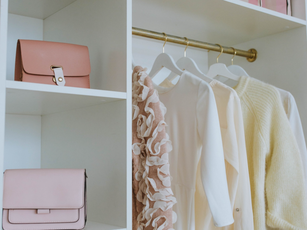organized feminine closet