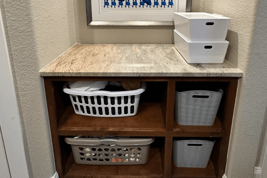 Laundry room after home organizing