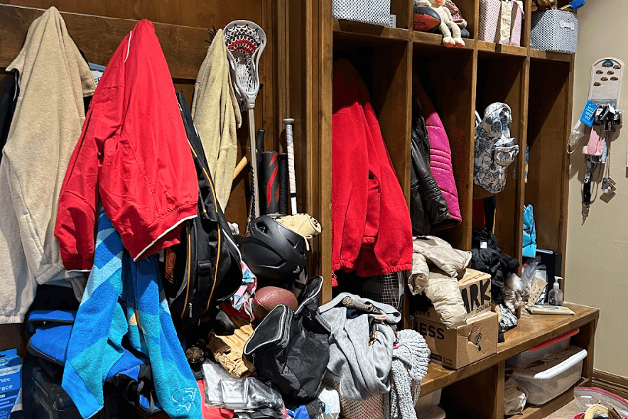 Mudroom before home organizing